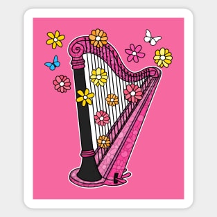 Mothers Day Harp Mom Female Harpist Sticker